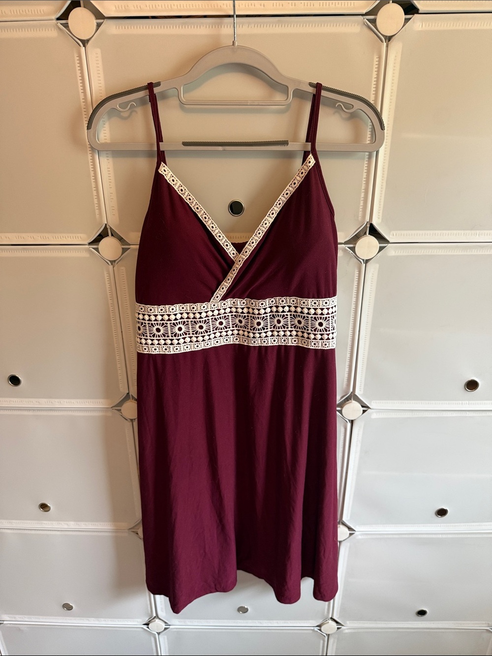 Burgundy Spaghetti Strap Dress